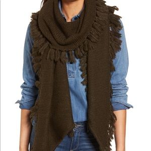 NWT Rebecca Minikoff asymmetrical fringed muffler